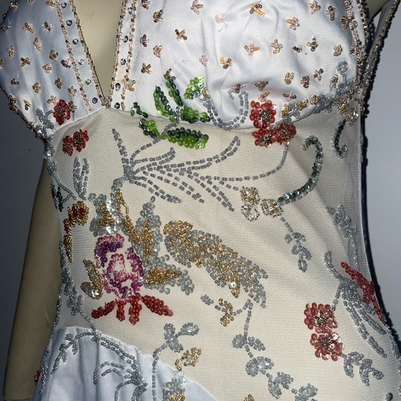 Jovani Embellished Floral Beaded Dress - Picture 2 of 6